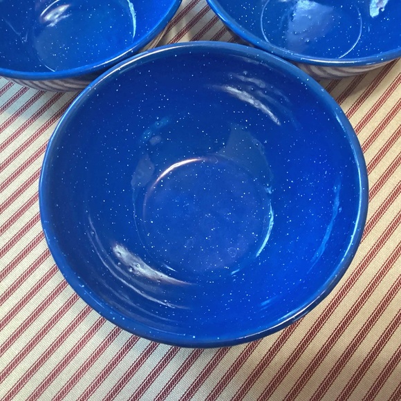 Enamelware 6" Bowls Four Blue Speckle - Picture 4 of 4